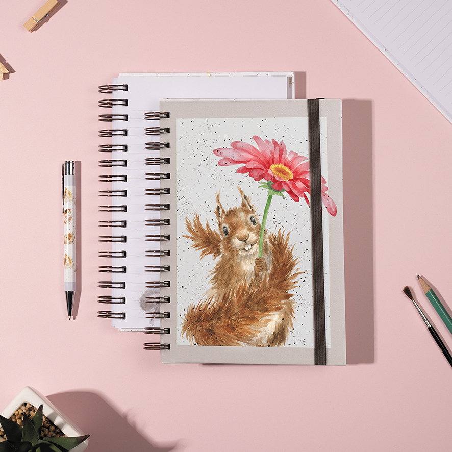 Wrendale Designs Flowers Come After Rain Small Notebook, Squirrel image number null